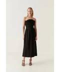 Aje Whisper Knot Waist Midi Dress Black Size 8 - 8 / Black - Dresses
