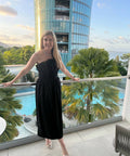 Aje Whisper Knot Waist Strapless Midi Dress Black Size 10 - 10 / Black - Dresses
