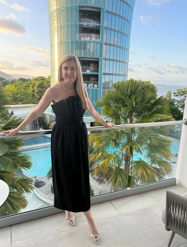 Aje Whisper Knot Waist Strapless Midi Dress Black Size 10 - 10 / Black - Dresses