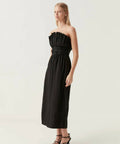Aje Whisper Knot Waist Strapless Midi Dress Black Size 10 - 10 / Black - Dresses