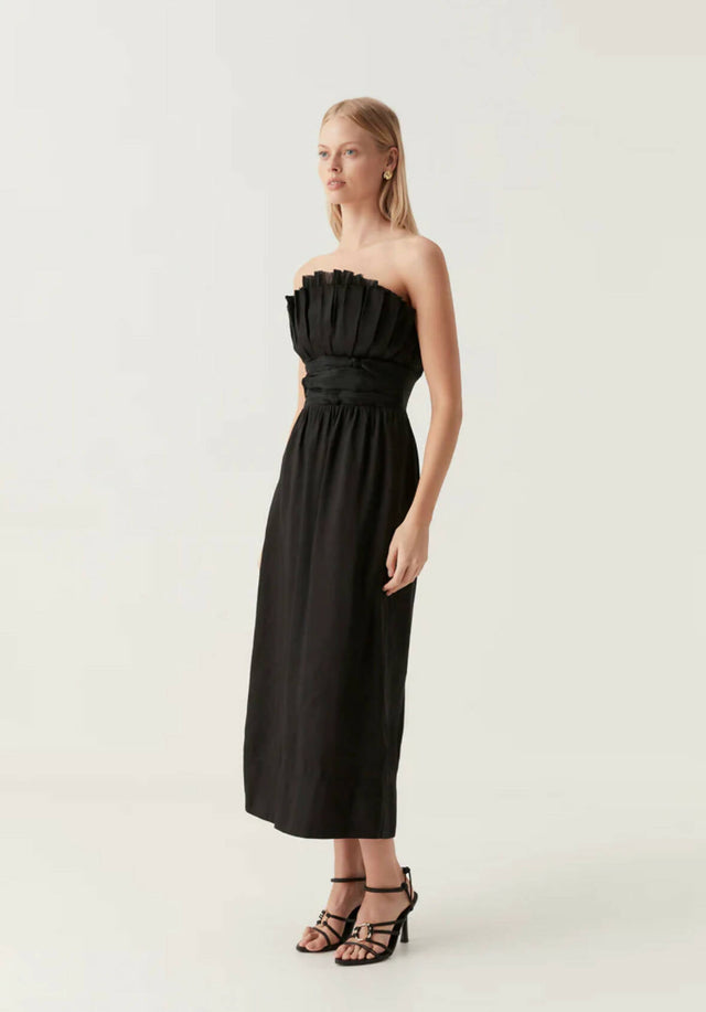 Aje Whisper Knot Waist Strapless Midi Dress Black Size 10 - 10 / Black - Dresses