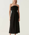 Aje Whisper Knot Waist Strapless Midi Dress Black Size 10 - 10 / Black - Dresses