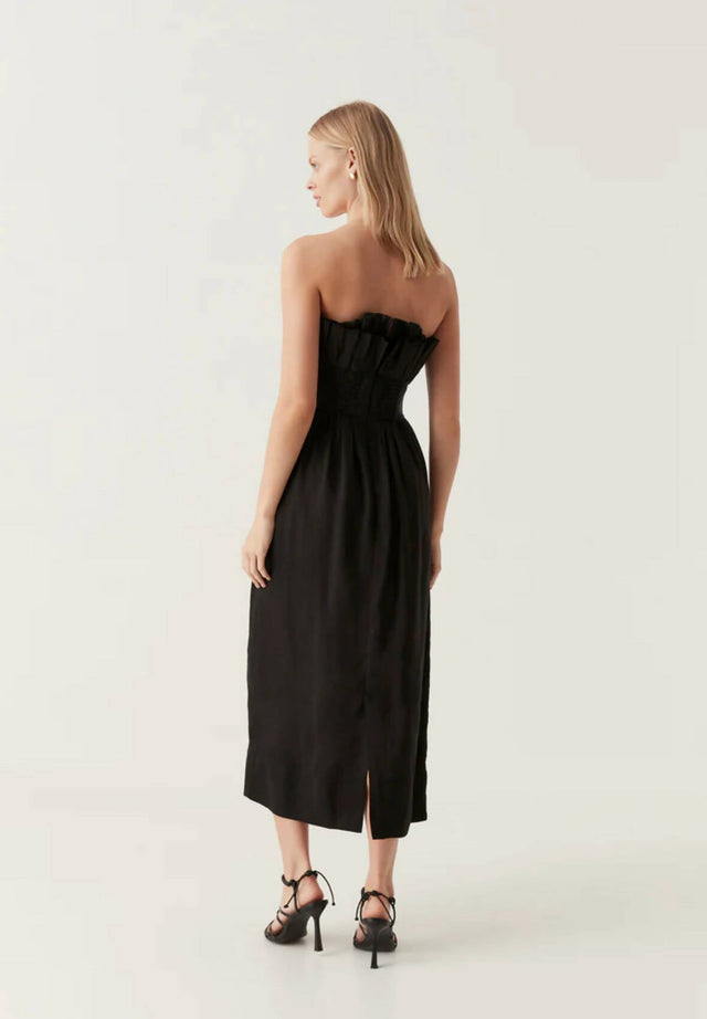 Aje Whisper Knot Waist Strapless Midi Dress Black Size 10 - 10 / Black - Dresses