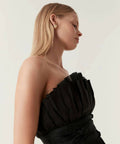 Aje Whisper Knot Waist Strapless Midi Dress Black Size 10 - 10 / Black - Dresses