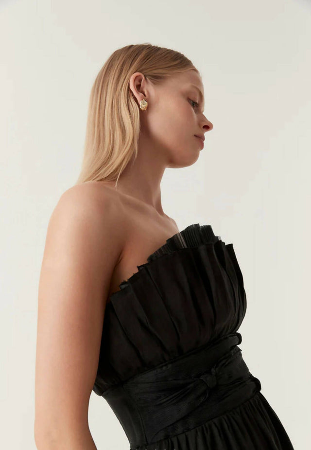 Aje Whisper Knot Waist Strapless Midi Dress Black Size 10 - 10 / Black - Dresses