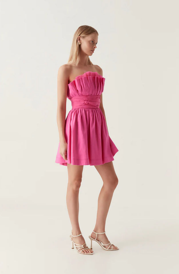 Aje Whisper Layered Mini Dress - 6 / Pink - Dresses