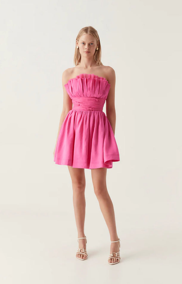 Aje Whisper Layered Mini Dress - 6 / Pink - Dresses