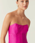 Aje Zayla Strapless Mini Dress Deep Magenta - 10 / Pink - Dresses