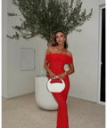 Alamour The Label Nera Off Shoulder Dress - 6 / Red - Dresses