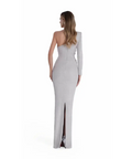 Albina Dyla Crystal-Embellished One-Sleeve Gown - 6 / Blue - Dresses