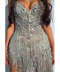 Albina Dyla Mini Silver Haute Couture - 8 / Silver - Dresses