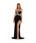 Albina Dyla Silver Flame gown - 6 / Black - Dresses