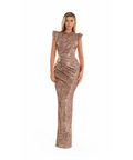 Albina Dyla Solara Sculpt - 12 / Gold - Dresses