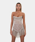 Albina Dyla Wild Silver/Nude Corset Dress - 6 / Silver - Dresses