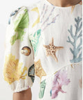 Alemais Adella Atlantis-Print Linen-Voile Midi Dress - 12 / Print - Dresses