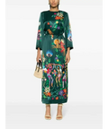 Alemais Agatha Silk Midi Dress Green Size 14 - 14 / Print - Dresses