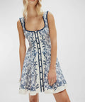Alemais Airlie Scoop-Neck Mini Dress - 8 / Floral - Dresses