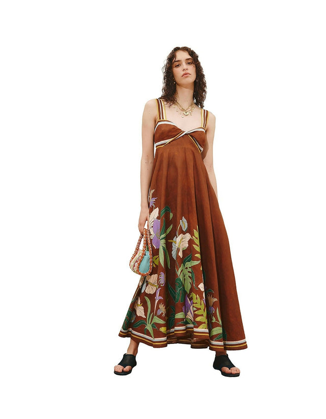 Alémais Alfie Twist Dress - 16 / Brown - Dresses