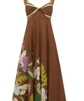Alemais Alfie Twist Sundress - 10 / Brown - Dresses