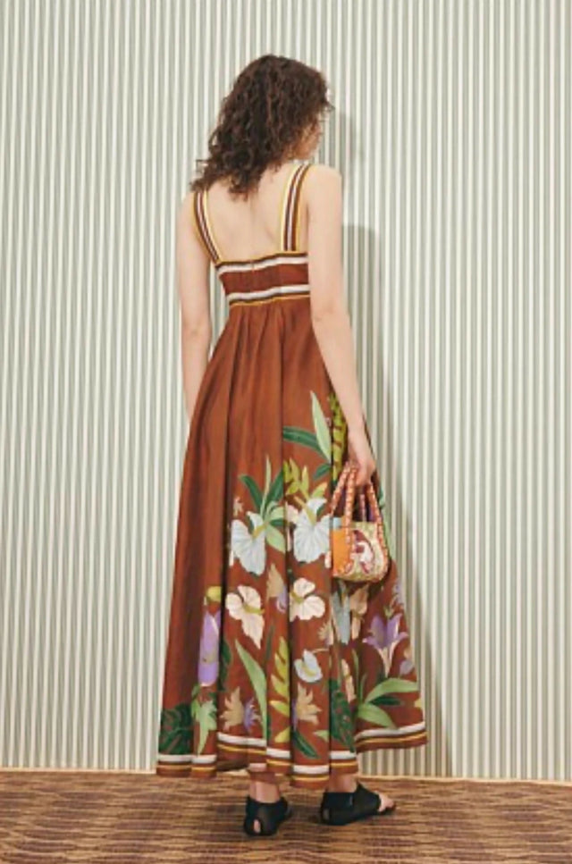 Alemais Alfie Twist Sundress - 10 / Brown - Dresses