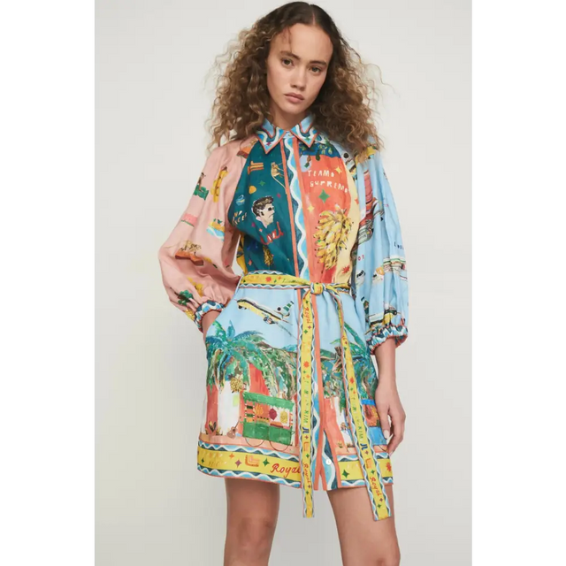Alemais All Aboard Mini Dress Multi Size 16 - 16 / Multi - Dresses