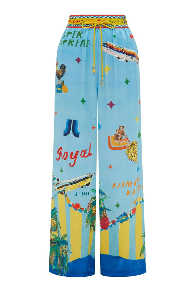 Alemais All Aboard Silk Pants - 16 / Print - Pants