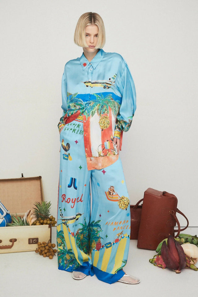 Alemais All Aboard Silk Shirt - 16 / Print - Tops