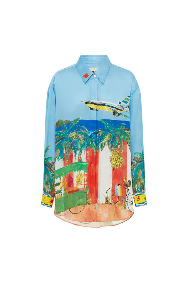 Alemais All Aboard Silk Shirt - 16 / Print - Tops