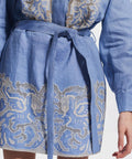 Alemais Arion Mini Dress Print Size AU 14 - 14 / Blue - Dresses