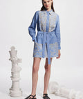 Alemais Arion Mini Dress Print Size AU 14 - 14 / Blue - Dresses