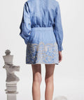 Alemais Arion Mini Dress Print Size AU 14 - 14 / Blue - Dresses