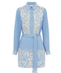 Alemais Arion Mini Dress Print Size AU 14 - 14 / Blue - Dresses