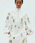 Alemais Atticus Embroidered Shirt - 12 / Print - Shirts & Tops