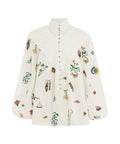 Alemais Atticus Embroidered Shirt - 12 / Print - Shirts & Tops