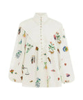 Alemais Atticus Embroidered Shirt and Skirt Set Cream Multi Size 12 - 12 / Print - Outfit Sets