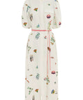 Alemais Atticus Embroidered Shirtdress Cream Print Size 14 - Dresses
