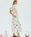 Alemais Atticus Embroidered Shirtdress Cream Print Size 14 - Dresses