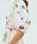 Alemais Atticus Embroidered Shirtdress Cream Print Size 14 - Dresses