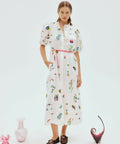 Alemais Atticus Embroidered Shirtdress In Cream - 12 / Multi - Dresses