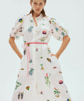 Alemais Atticus Embroidered Shirtdress In Cream - 12 / Multi - Dresses
