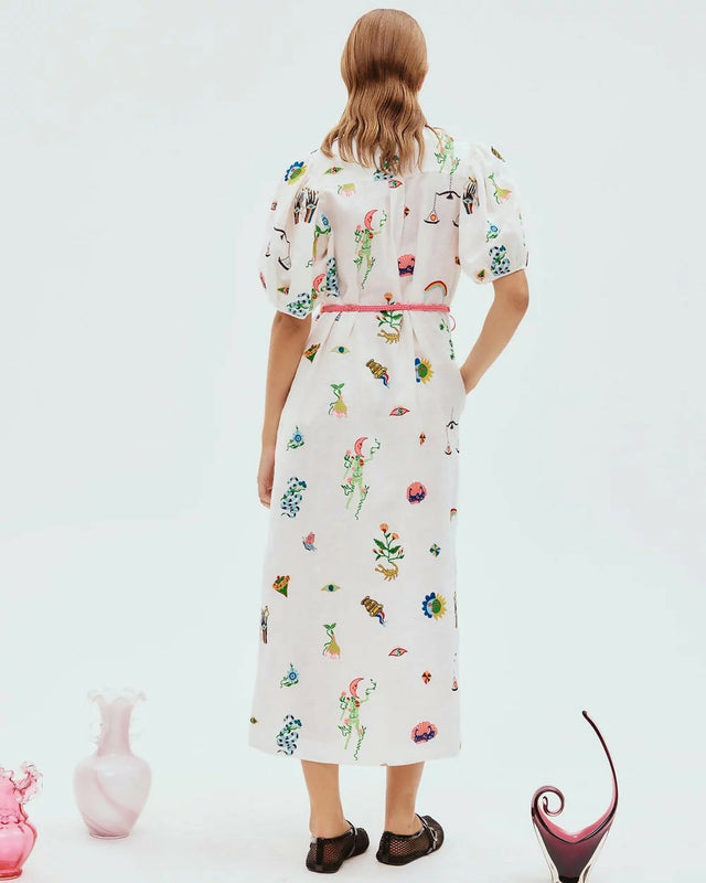 Alemais Atticus Shirtdress Print Size AU 14 - 14 / White - Dresses