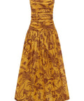Alemais Banana Blossom Ruched Gown - 8 / Yellow - Dresses