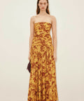 Alemais Banana Blossom Ruched Gown - 8 / Yellow - Dresses