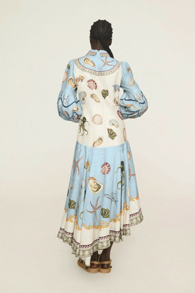 Alemais Bath House Shirt Midi Dress Print Size 16 - 16 / Print - Dresses