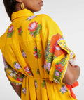 Alemais Belted Floral Linen Shirt Dress - 12 / Floral - Dresses