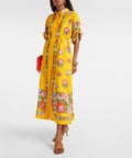 Alemais Belted Floral Linen Shirt Dress - 12 / Floral - Dresses