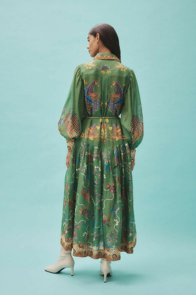 Alemais Birdie Shirtdress - 14 / Green - Dresses