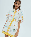 Alemais Blue Marlin Embroidered Shirt - 14 / Print - Tops