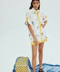 Alemais Blue Marlin Embroidered Shirt - 14 / Print - Tops