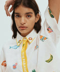 Alemais Blue Marlin Embroidered Shirt - 14 / Print - Tops
